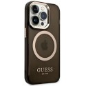 Etui Guess Gold Outline Translucent MagSafe na iPhone 14 Pro Max - czarne Guess