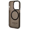 Etui Guess Gold Outline Translucent MagSafe na iPhone 14 Pro Max - czarne Guess