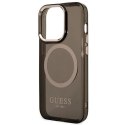 Etui Guess Gold Outline Translucent MagSafe na iPhone 14 Pro - czarne Guess