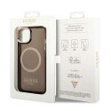 Etui Guess Gold Outline Translucent MagSafe na iPhone 14 - czarne Guess