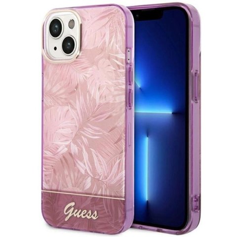 Etui Guess Jungle Collection na iPhone 14 Plus - różowe Guess