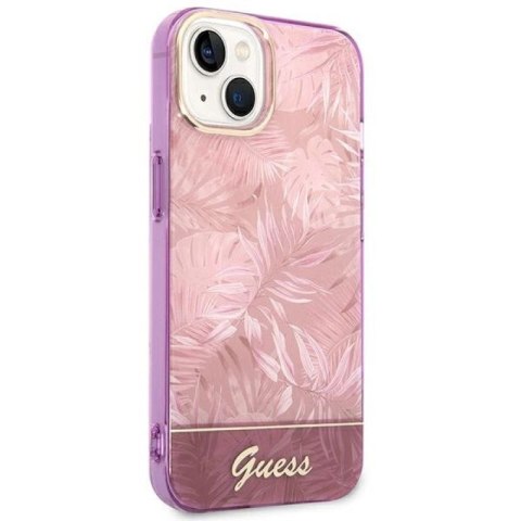 Etui Guess Jungle Collection na iPhone 14 Plus - różowe Guess