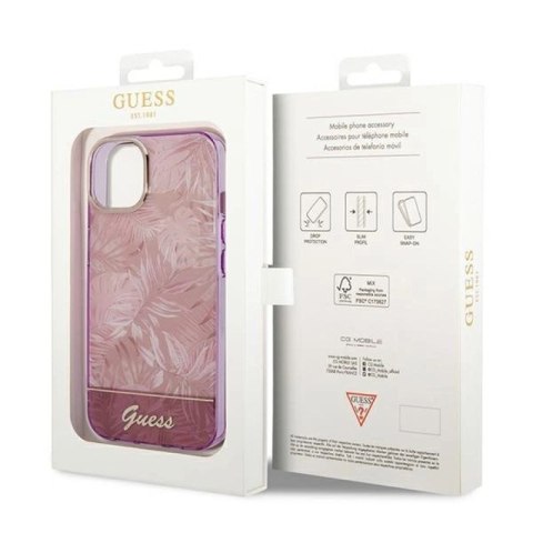 Etui Guess Jungle Collection na iPhone 14 Plus - różowe Guess