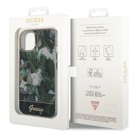 Etui Guess Jungle Collection na iPhone 14 - zielone Guess