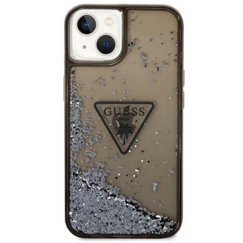 Etui Guess Liquid Glitter Palm Collection na iPhone 14 Plus - czarne Guess
