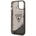 Etui Guess Liquid Glitter Palm Collection na iPhone 14 Plus - czarne Guess