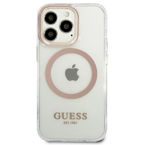 Etui Guess Metal Outline MagSafe na iPhone 13 Pro Max - złote Guess