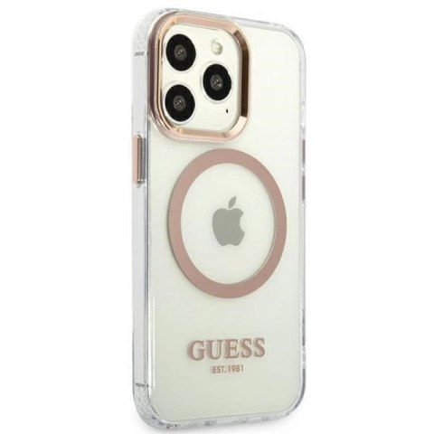 Etui Guess Metal Outline MagSafe na iPhone 13 Pro Max - złote Guess