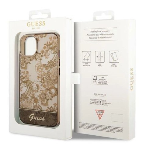 Etui Guess Porcelain Collection na iPhone 14 Plus - beżowe Guess