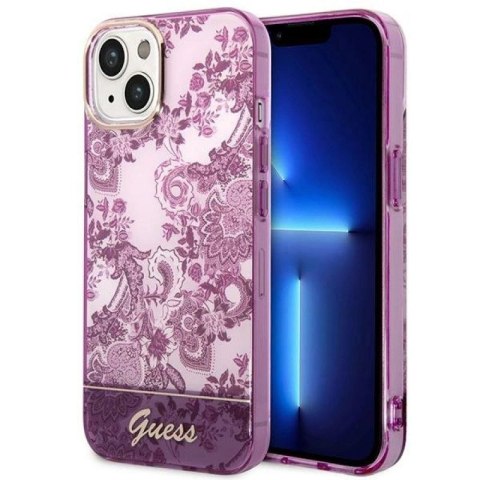 Etui Guess Porcelain Collection na iPhone 14 Plus - fuksjowe Guess