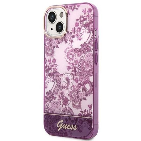 Etui Guess Porcelain Collection na iPhone 14 Plus - fuksjowe Guess
