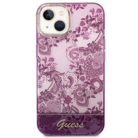 Etui Guess Porcelain Collection na iPhone 14 Plus - fuksjowe Guess