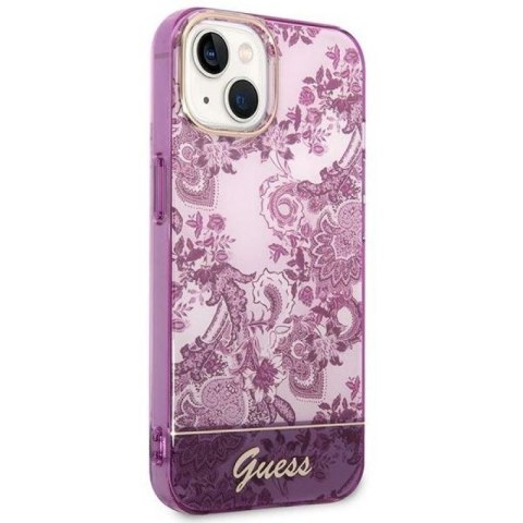 Etui Guess Porcelain Collection na iPhone 14 Plus - fuksjowe Guess