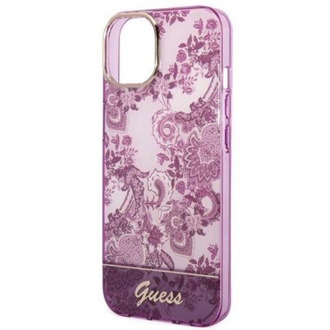 Etui Guess Porcelain Collection na iPhone 14 Plus - fuksjowe Guess