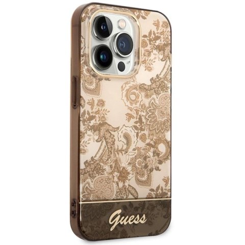 Etui Guess Porcelain Collection na iPhone 14 Pro Max - beżowe Guess