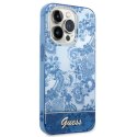 Etui Guess Porcelain Collection na iPhone 14 Pro Max - niebieskie Guess