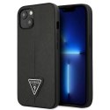 Etui Guess Saffiano Triangle Logo na iPhone 14 Plus - czarne Guess