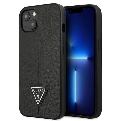 Etui Guess Saffiano Triangle Logo na iPhone 14 Plus - czarne Guess