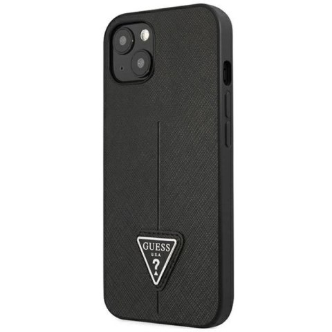 Etui Guess Saffiano Triangle Logo na iPhone 14 Plus - czarne Guess