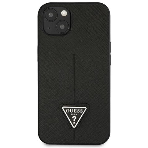 Etui Guess Saffiano Triangle Logo na iPhone 14 Plus - czarne Guess