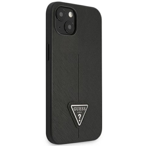Etui Guess Saffiano Triangle Logo na iPhone 14 Plus - czarne Guess