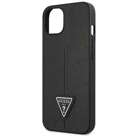 Etui Guess Saffiano Triangle Logo na iPhone 14 Plus - czarne Guess