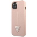 Etui Guess Saffiano Triangle Logo na iPhone 14 Plus - różowe Guess