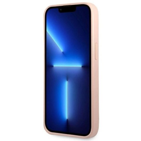 Etui Guess Saffiano Triangle Logo na iPhone 14 Plus - różowe Guess