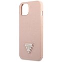 Etui Guess Saffiano Triangle Logo na iPhone 14 Plus - różowe Guess