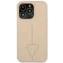 Etui Guess Saffiano Triangle Logo na iPhone 14 Pro Max - beżowe Guess