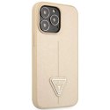 Etui Guess Saffiano Triangle Logo na iPhone 14 Pro Max - beżowe Guess