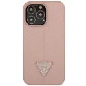 Etui Guess Saffiano Triangle Logo na iPhone 14 Pro Max - różowe Guess