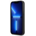 Etui Guess Saffiano Triangle Logo na iPhone 14 - srebrne Guess
