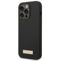 Etui Guess Silicone Logo Plate MagSafe na iPhone 14 Pro Max - czarne Guess