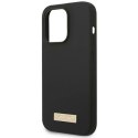 Etui Guess Silicone Logo Plate MagSafe na iPhone 14 Pro Max - czarne Guess