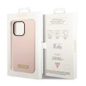 Etui Guess Silicone Logo Plate MagSafe na iPhone 14 Pro Max - różowe Guess