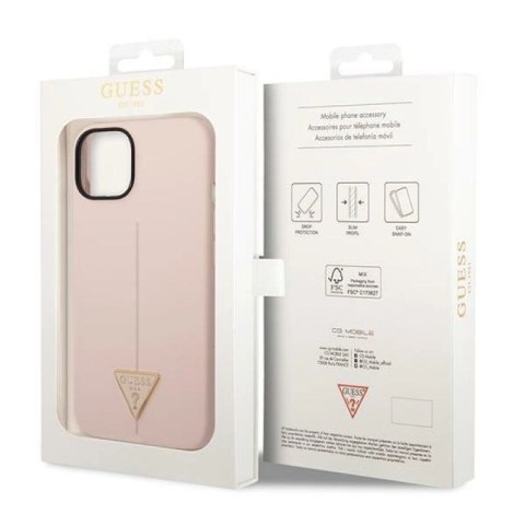 Etui Guess Silicone Triangle na iPhone 14 Plus - różowe Guess