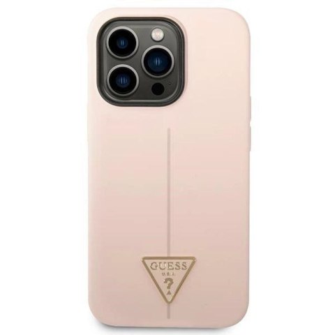 Etui Guess Silicone Triangle na iPhone 14 Pro Max - różowe Guess