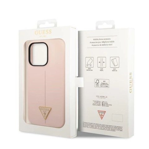 Etui Guess Silicone Triangle na iPhone 14 Pro Max - różowe Guess