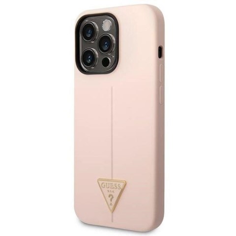 Etui Guess Silicone Triangle na iPhone 14 Pro - różowe Guess