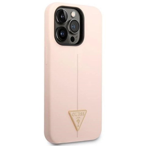 Etui Guess Silicone Triangle na iPhone 14 Pro - różowe Guess