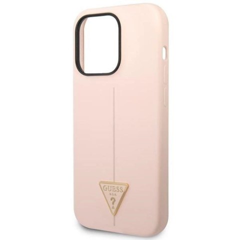 Etui Guess Silicone Triangle na iPhone 14 Pro - różowe Guess
