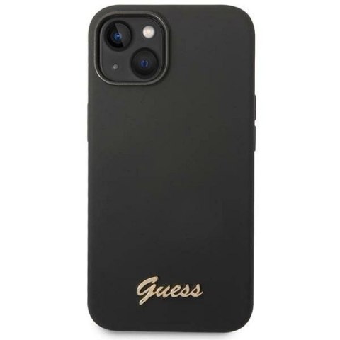 Etui Guess Silicone Vintage Gold Logo na iPhone 14 Plus - czarne Guess
