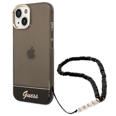 Etui Guess Translucent Pearl Strap na iPhone 14 Plus - czarne Guess
