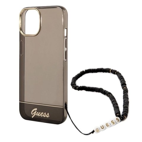 Etui Guess Translucent Pearl Strap na iPhone 14 Plus - czarne Guess