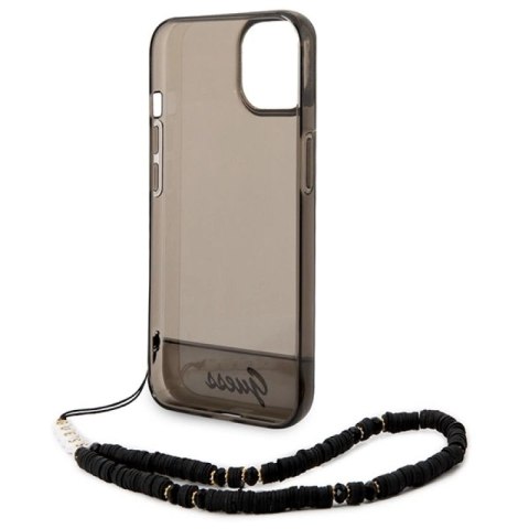 Etui Guess Translucent Pearl Strap na iPhone 14 Plus - czarne Guess