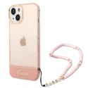 Etui Guess Translucent Pearl Strap na iPhone 14 Plus - różowe Guess