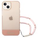 Etui Guess Translucent Pearl Strap na iPhone 14 Plus - różowe Guess
