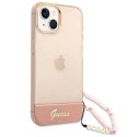 Etui Guess Translucent Pearl Strap na iPhone 14 Plus - różowe Guess