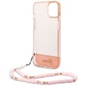Etui Guess Translucent Pearl Strap na iPhone 14 Plus - różowe Guess